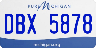 MI license plate DBX5878