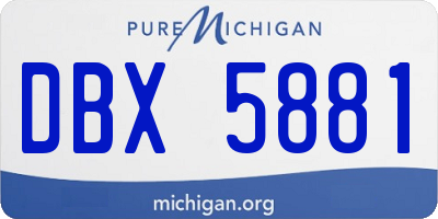MI license plate DBX5881