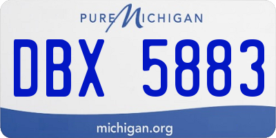 MI license plate DBX5883