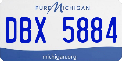 MI license plate DBX5884