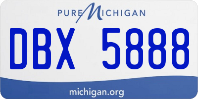MI license plate DBX5888