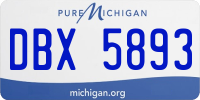 MI license plate DBX5893
