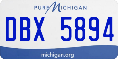 MI license plate DBX5894