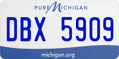 MI license plate DBX5909