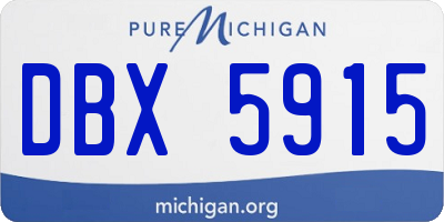 MI license plate DBX5915