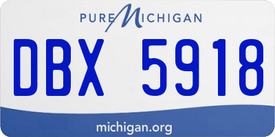 MI license plate DBX5918