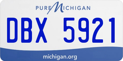 MI license plate DBX5921