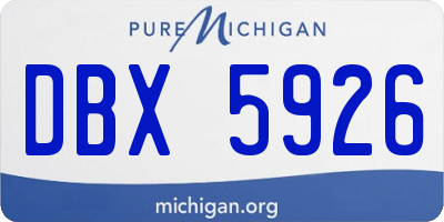 MI license plate DBX5926