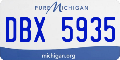 MI license plate DBX5935