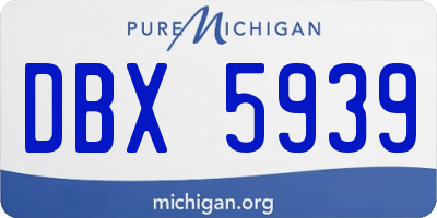 MI license plate DBX5939