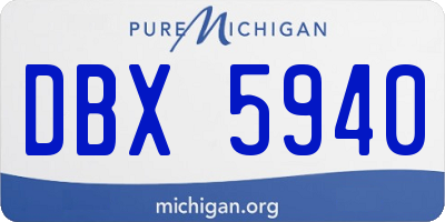 MI license plate DBX5940