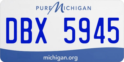MI license plate DBX5945