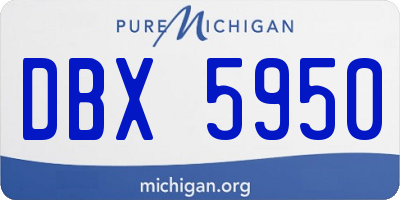 MI license plate DBX5950