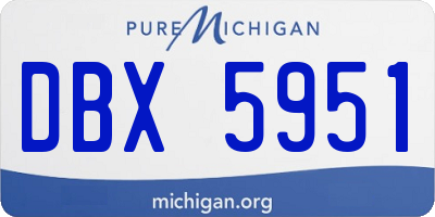 MI license plate DBX5951