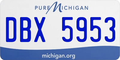 MI license plate DBX5953