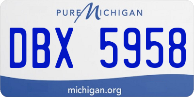 MI license plate DBX5958