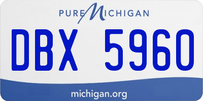 MI license plate DBX5960