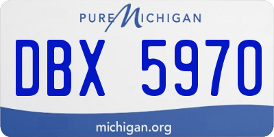 MI license plate DBX5970