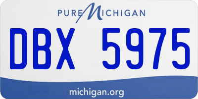 MI license plate DBX5975