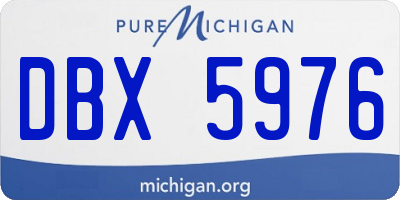 MI license plate DBX5976