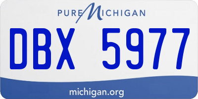 MI license plate DBX5977