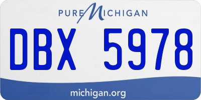 MI license plate DBX5978