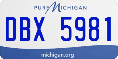 MI license plate DBX5981