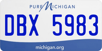 MI license plate DBX5983