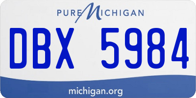MI license plate DBX5984