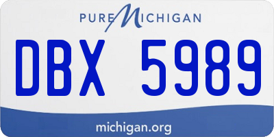 MI license plate DBX5989