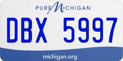 MI license plate DBX5997