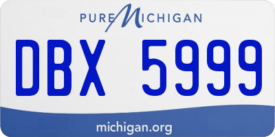 MI license plate DBX5999