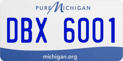MI license plate DBX6001