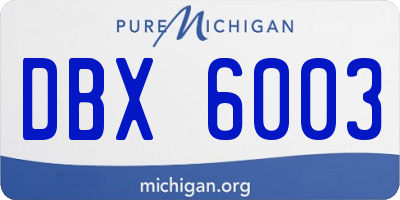 MI license plate DBX6003