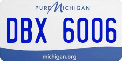 MI license plate DBX6006