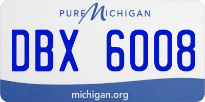 MI license plate DBX6008