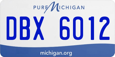 MI license plate DBX6012