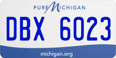 MI license plate DBX6023