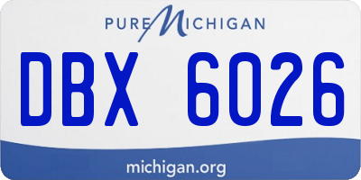 MI license plate DBX6026