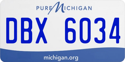 MI license plate DBX6034