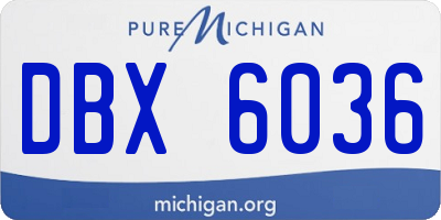 MI license plate DBX6036