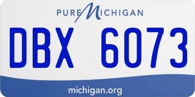 MI license plate DBX6073