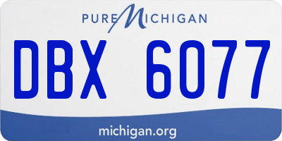 MI license plate DBX6077