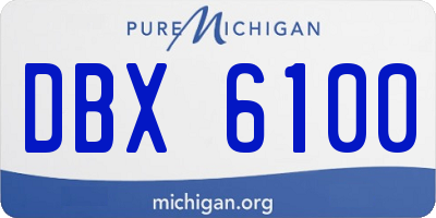 MI license plate DBX6100