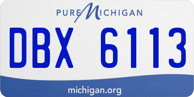MI license plate DBX6113
