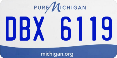 MI license plate DBX6119