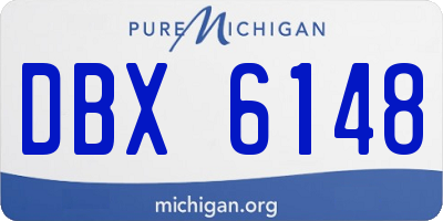 MI license plate DBX6148