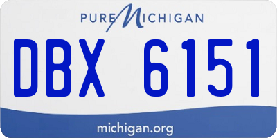 MI license plate DBX6151