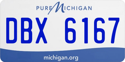 MI license plate DBX6167