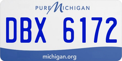 MI license plate DBX6172